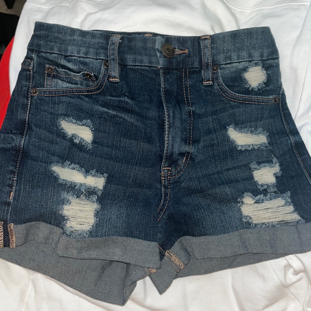 Aeropostale High rise curvy midi jean shorts